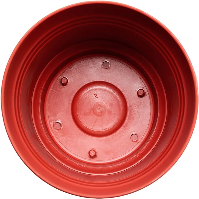 Round Planter with Saucer Durable Plastic Pot, Matte Finish, Removable Saucer, for Indoor & Outdoor Use, Gardening
