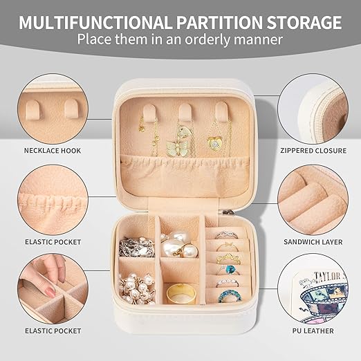 TS Inspired Jewelry Box Set, PU Leather Organizer Box, Portable Jewelry Box Music for Women,Singer Merch Gifts