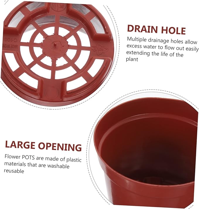 50pcs Plastic Flower Pot Seeding Nursery Pot Round Plant Pot Plastic Planters Large Flowerpot Plastic Plant Pots Large Flower Pot Flowers Small Banyan Tree Office