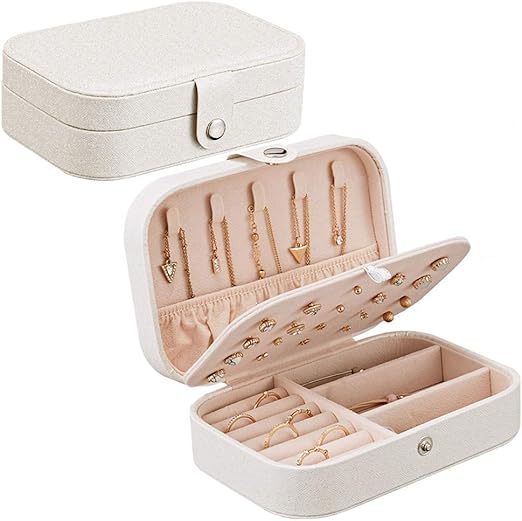 Jewellery Box Organizer, Portable Jewelry Travel Storage Organisers Case for Rings Necklace Stud Bracelets Gift Box for Women Girls