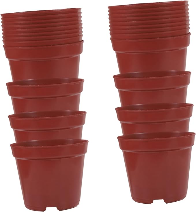 50pcs Plastic Flower Pot Seeding Nursery Pot Round Plant Pot Plastic Planters Large Flowerpot Plastic Plant Pots Large Flower Pot Flowers Small Banyan Tree Office