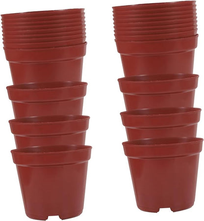 50pcs Plastic Flower Pot Seeding Nursery Pot Round Plant Pot Plastic Planters Large Flowerpot Plastic Plant Pots Large Flower Pot Flowers Small Banyan Tree Office