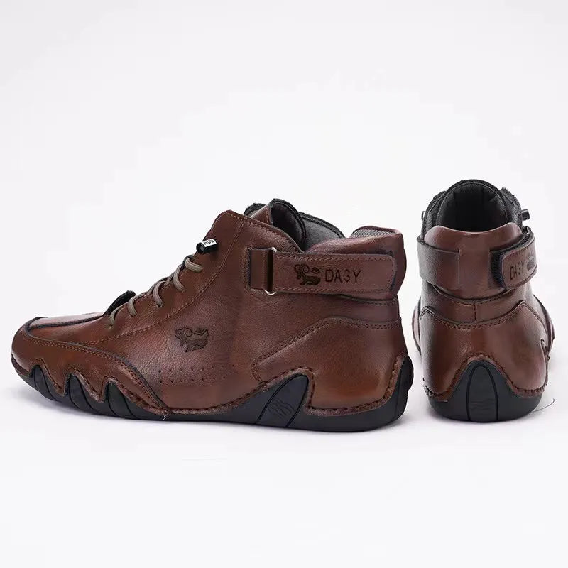 Last Day 50% OFF🔥Men's Handmade Outdoor Waterproof Suede Velcro High Boots