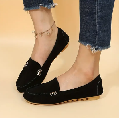 🔥Hot Sale🔥Orthowalk's Round-Toe Flats,Breathable Orthopedic Slip On Walking Shoes