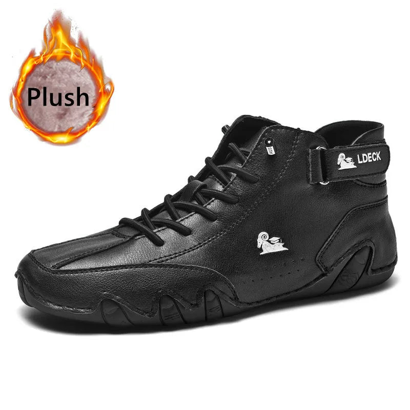 Last Day 50% OFF🔥Men's Handmade Outdoor Waterproof Suede Velcro High Boots